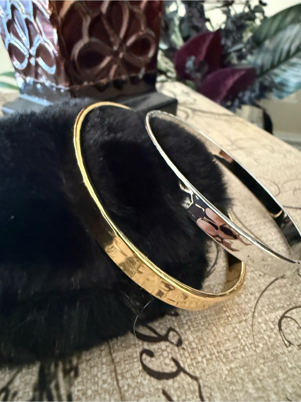 Gold and Silver Metal Bangle Bracelet Set